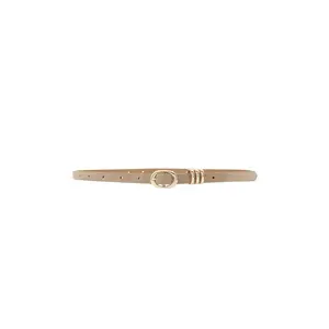 Ettika Classic Skinny Belt Belt in Shiitake Suede & Gold
