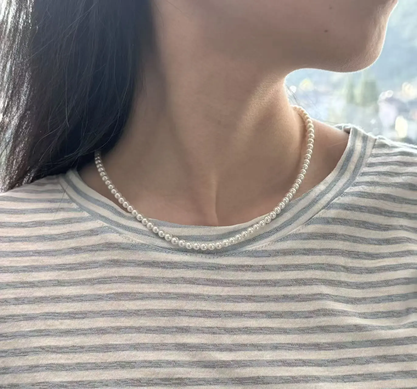 NC049-The 'Audrey' Classic Pearl Collar – An Essential Strand of Luminous 'Baby' 4-5mm Freshwater Pearls. Baby Pearl Necklace, Pearl Choker, Dainty Pearl Necklace, Freshwater Pearl, Minimalist Jewelry, Layering Necklace, Classic Strand, Everyday Luxury