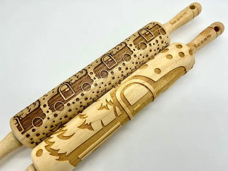 Embossed Christmas Truck Rolling Pin LARGE img
