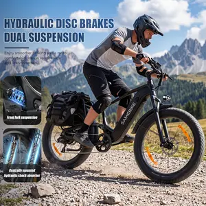 SAMEBIKE STORM Electric Bike for Men, 1800W Peak Motor, 26"x4.0" Fat Tire E-Bike, Full Suspension, Hydraulic Brakes, Up to 100 mi Range