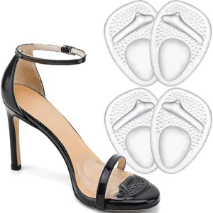 Ball of Foot Cushions, Metatarsal Pads Women, High Heels Non-Slip Comfort Pads, Shoe Support for Metatarsalgia Neuroma Pain Relief (2 Pairs, Crystal) Nail Soft