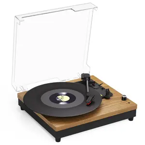 Maio E200 vinyl record, turntable, gramophone device, high-fidelity stereo, built-in speaker, 3-speed, belt-driven vintage gramophone, 3.5mm music output, can be connected to external speakers, the best holiday gift, a music feast for family and friends!