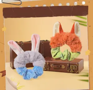 MINISO Disney Zootopia Collection: Adorable Hair Scrunchies & Nets - Gentle, No-Trace Elastic Hair Ties for Her, Cute Hair Accessories#Summervibes