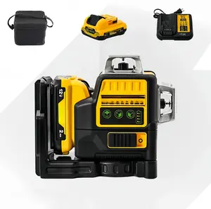 Laser Level 360 Self-Leveling, 3x360° Green Cross Line Laser Tool, Manually Adjustable, with 12V Li-Ion Battery, for Construction +1pcs Battery +1pcs Charger