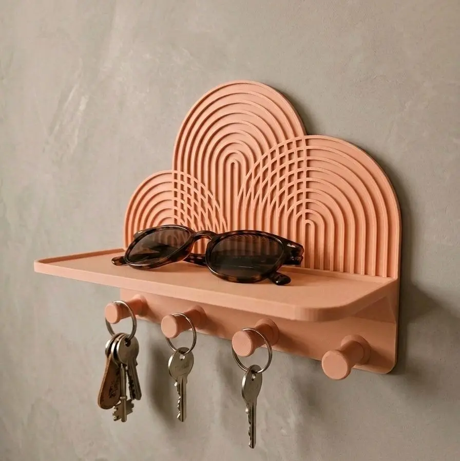 Boho Aesthetic Arch Wall Organizer, Modern Key Holder, Multi-Purpose Home Storage Hook Shelf for Entryway, Home Decor
