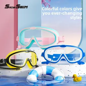 Children's bagged swimming goggles Girls and boys swimming equipment glasses Waterproof and anti-fog large frame Professional diving goggles factory