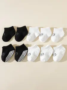 Baby Walker Socks, Non-Slip Boat Socks, Toddler Grip Socks, Cute Cartoon Pattern, All-Season Infant Short Socks, 1 Pair or 10 Pairs