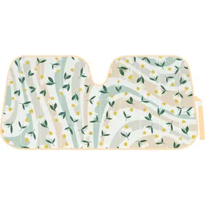 C&C Sage Floral Car Windshield Sun Shade - Sun Visor Sunshade for Car Windshield - Window Shades for Cars, SUV & Truck - Dash Cover UV Protection for Front Window Shade Accessories - 57" x 27"