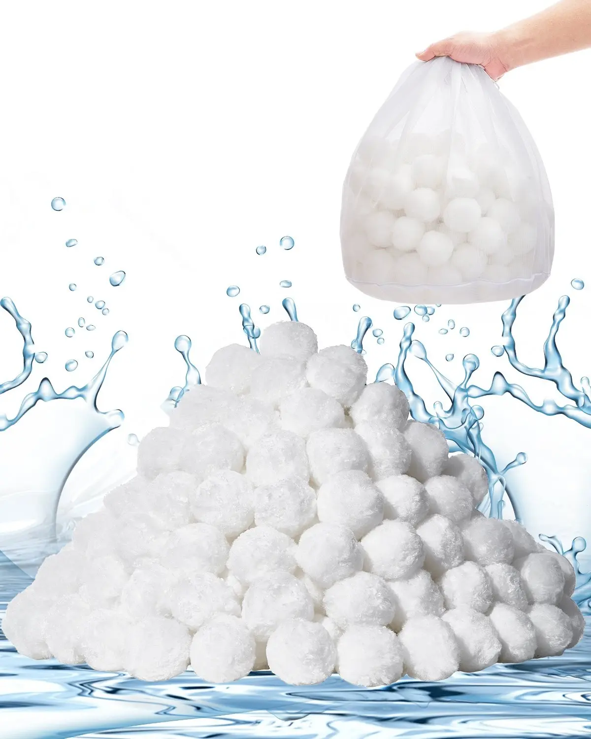 Pool Filter Balls For Sand Filter Pumps, 3.5 Lb Reusable Filtration Media For Swimming Pools, Replacement Pool Filtration Media, Improves Water Clarity, Reduces Maintenance, Enhances Sand Filter Efficiency And Flow