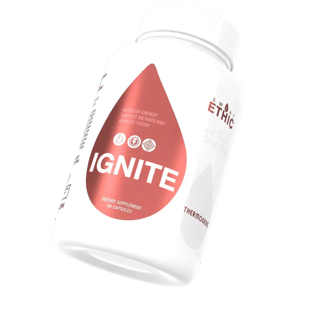 Sweat Ethic Ignite Natural Energy Capsules with Green Tea Extract - Clean Energy Health & Nutrition Supplement for Adults, Supporting Mental Clarity and Focus