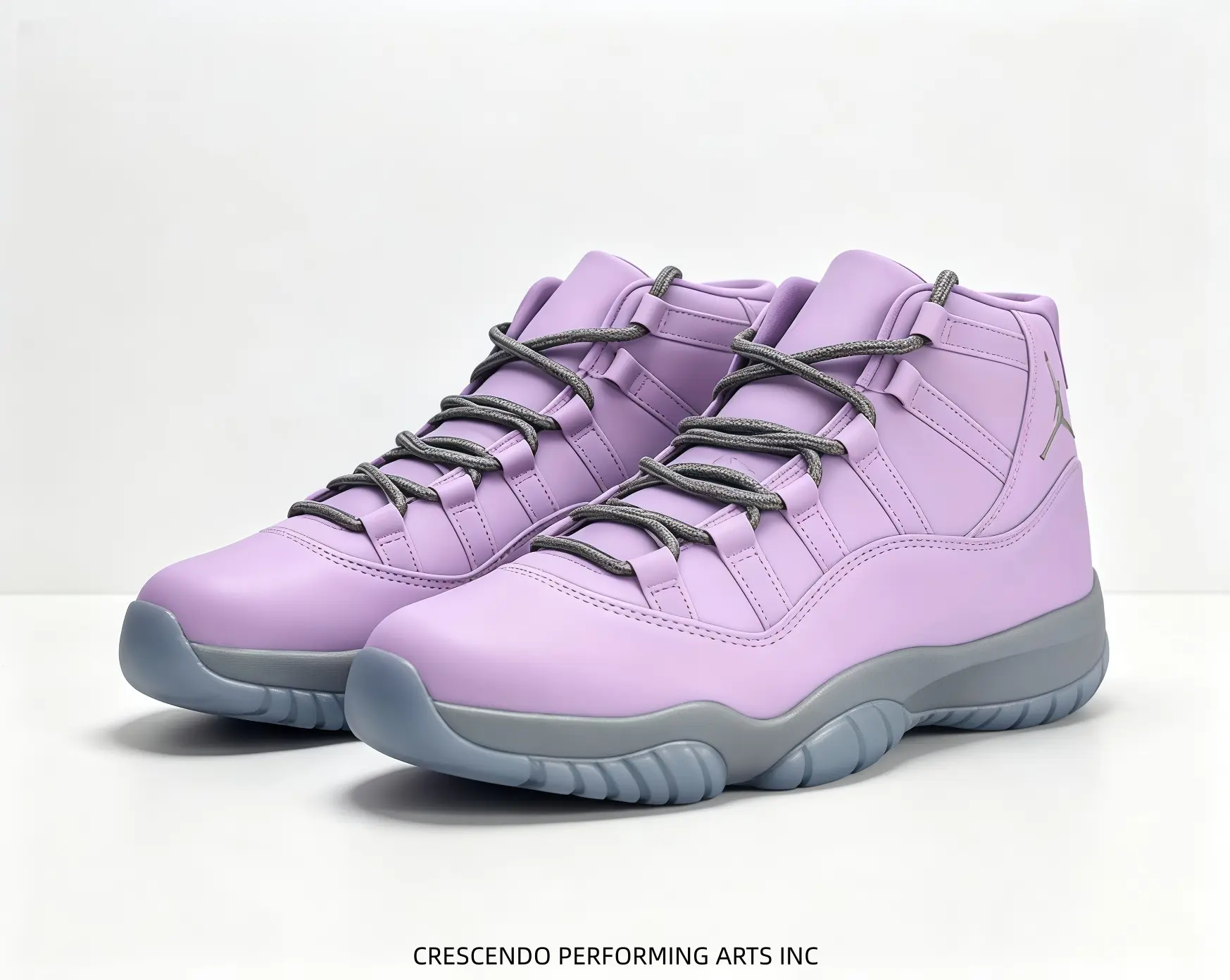 Soft Lavender Leather High-Top Sneakers With Gray Midsole And Translucent Ice Blue Outsole — Perfect For Streetwear Enthusiasts Who Love Pastel Tones And Premium Texture