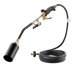 VEVOR Propane Torch Weed Burner, Summervibes, High Output 1,800,000 BTU with 10 ft Hose, Heavy Duty Blow Torch with Adjustable Flame & Turbo Trigger Push Button Auto Igniter, Flamethrower for Garden Ice Snow Road