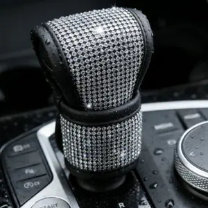 1pc Car Artificial Diamond Gear Shift Cover, Shiny High-End Interior, Auto Shift Knob Protector, Automatic Shift Knob, Luxury Car Accessories, Unisex