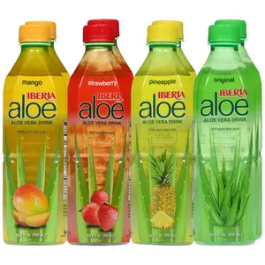 Aloe Vera Drink with Pure Aloe Pulp, Variety, (Pack of 8) 2 x Original, 2 x Mango, 2 x Pineapple, 2 x Strawberry, Beverage, Fruit