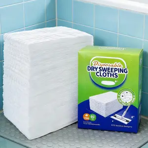 Disposable Cotton Absorbent Mop Refills (60 Count) - Durable Mop Pads, Absorbent Cleaning Cloths, Floor Cloth Refills with Extra-Thick Box Packaging