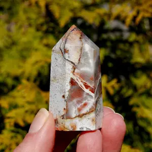2.25in 76g Crazy Lace Agate Crystal Tower, Mexico
