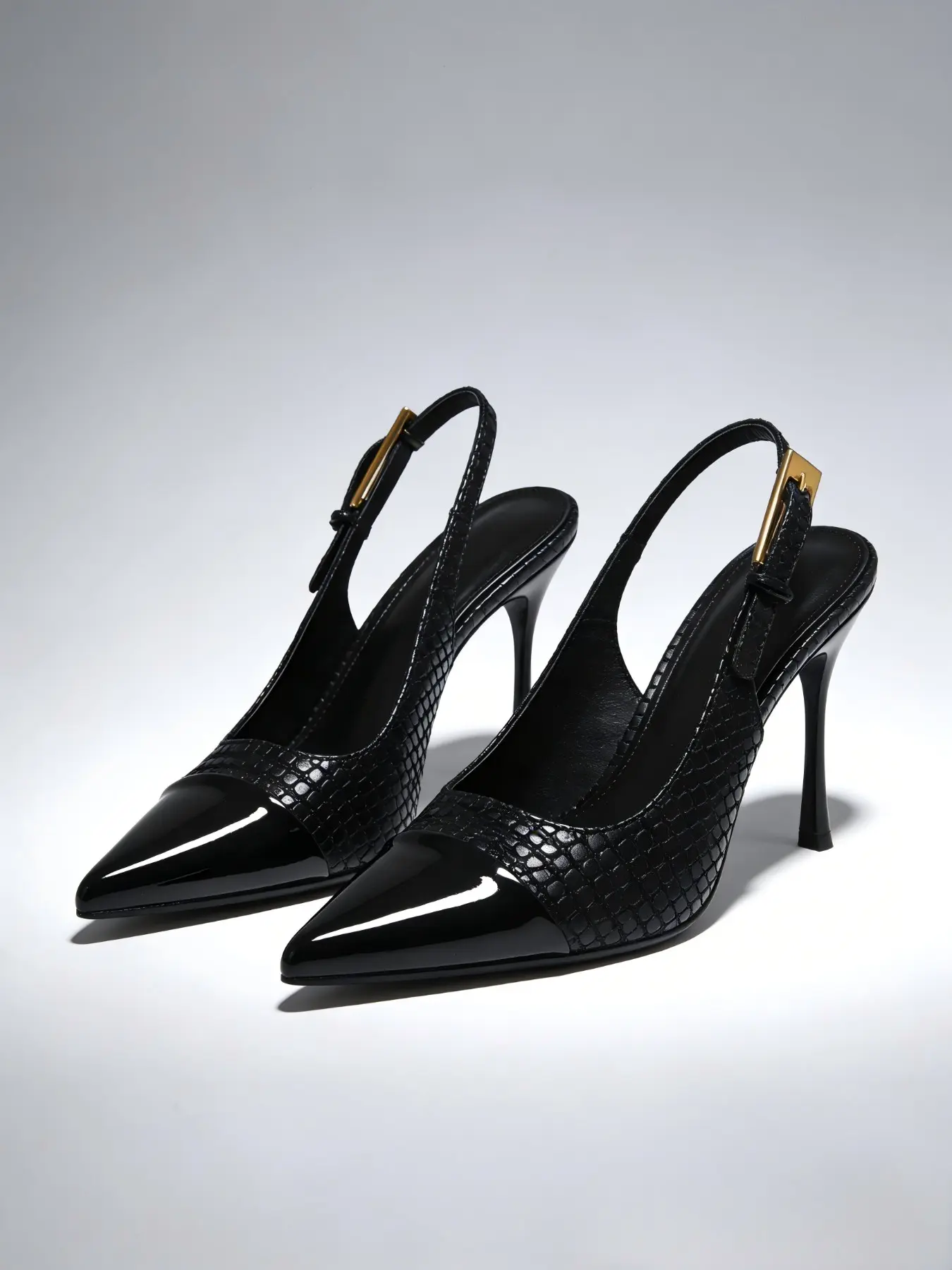 Women's Elegant Stiletto Heel Shoes, PU Leather Pointed Toe High Heels, Sexy Crocodile Pattern, Perfect for Work, Dating, Party, Footwear
