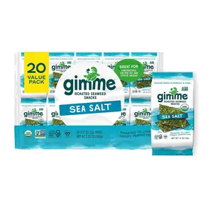 Gimme Seaweed Organic Premium Roasted Seaweed Snacks Sea Salt 20 Count Keto Vegan Gluten Free Omega3s Iodine Healthy On The Go Snack for Kids and Adults