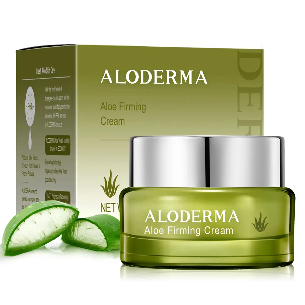 ALODERMA Aloe Firming Cream - Made at the Source with Organic Aloe Vera, Vitamin E, Jojoba & African Birch Bark - Natural Renewing Face Cream to Defy Aging, 1.7oz