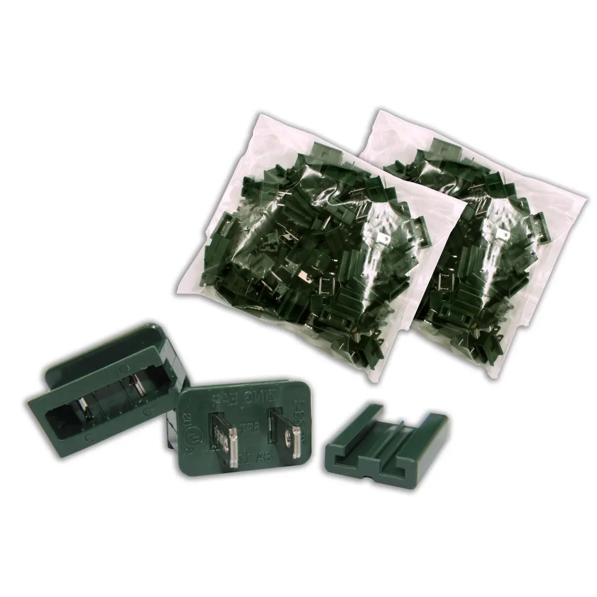 212 MAIN Green Male Slide-On Plastic Vampire Plugs, 50-Pack for C7/C9 Light Stringers, Home Improvement Lighting Accessories That Connect Wires, Connects Wires