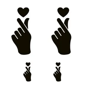 4 Pcs K-Pop Hand Heart Korean language Cute Love Sign Korea Vinyl Decal Car Tumbler Mirror Laptop kpop