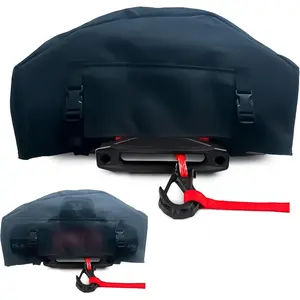 Winch Cover, Heavy Duty 900D Waterproof UV-resistant Winch Protective Cover, Indoor/Outdoor Winch Accessories, Weather Resistant Dustproof Cover for Electric Winches up to 8,000 -17,500 Lbs.