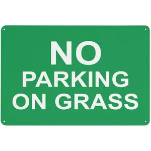 No Parking On Grass Sign Safe Sign, Signs Outdoor, 12 X 8 In, Sign For Home, Business, Driveway Alert