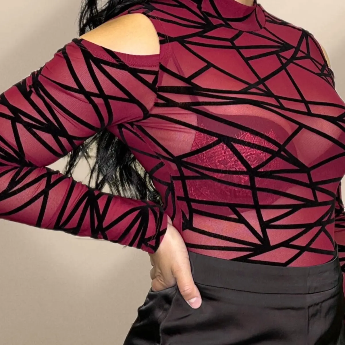 Abstract mesh bodysuit