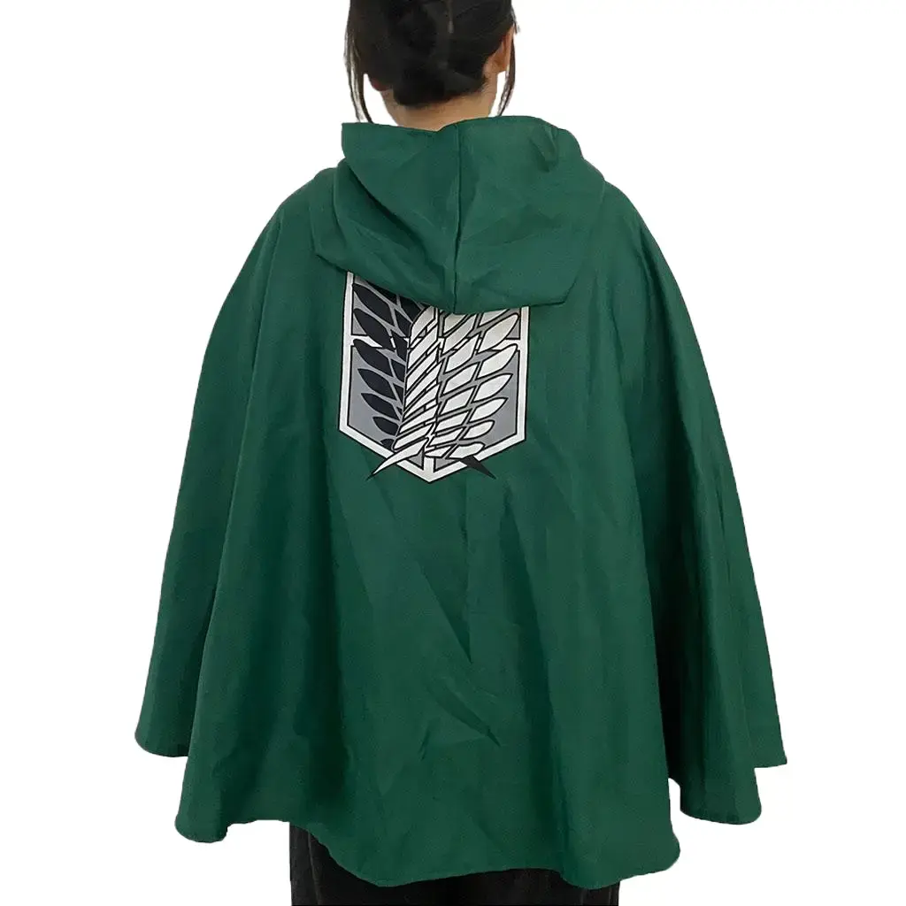Attack on Titan Survey Corps Cloak AoT Clothing for Anime Manga Fans Cosplay Costume Green Hooded Cape Tops