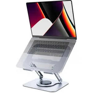 360° Rotating Laptop Stand for Desk, Adjustable Aluminum Notebook Holder, Ergonomic Laptop Riser for MacBook, Dell, HP, Lenovo (10-16") – Portable and Collaborative Work Accessory