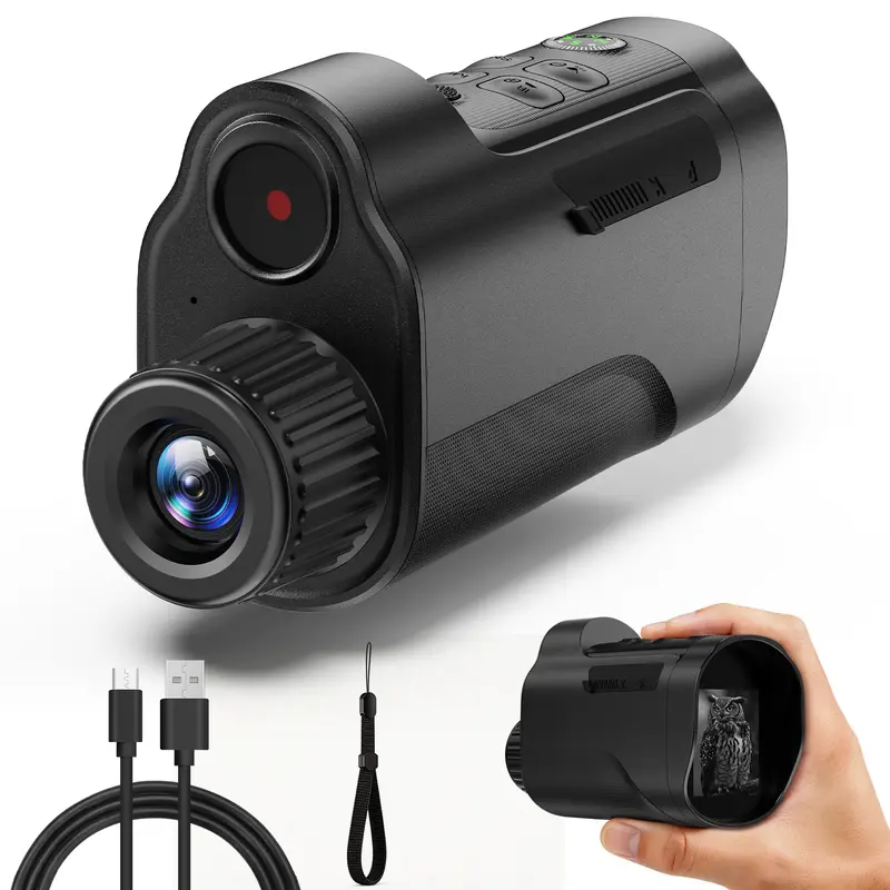 ASPOVEN Night Vision Monocular, 2'' HD Screen Infrared Binoculars with Compass for Photos and Videos, Perfect for Adults Outdoor Camping and Wildlife Observation