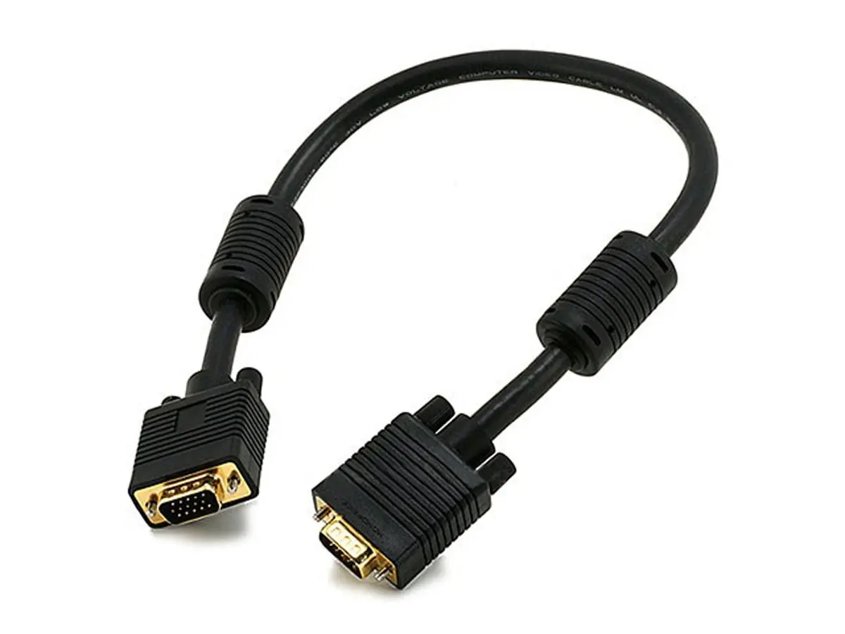 Monoprice 5361 1.5ft SVGA Super VGA M And M Monitor Cable With ferrites Gold Plated