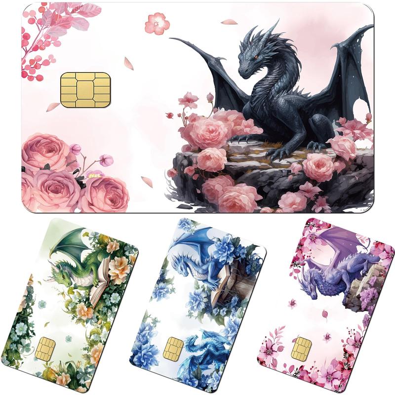 Coquete Leopard Credit Card Skin - 4 Pcs Cherry Bow 8 Ball Billiards Debit Skin Stickers Leopard Lip Print Credit Decal Cover Set for Transportation Key Debit Bus Cards Women