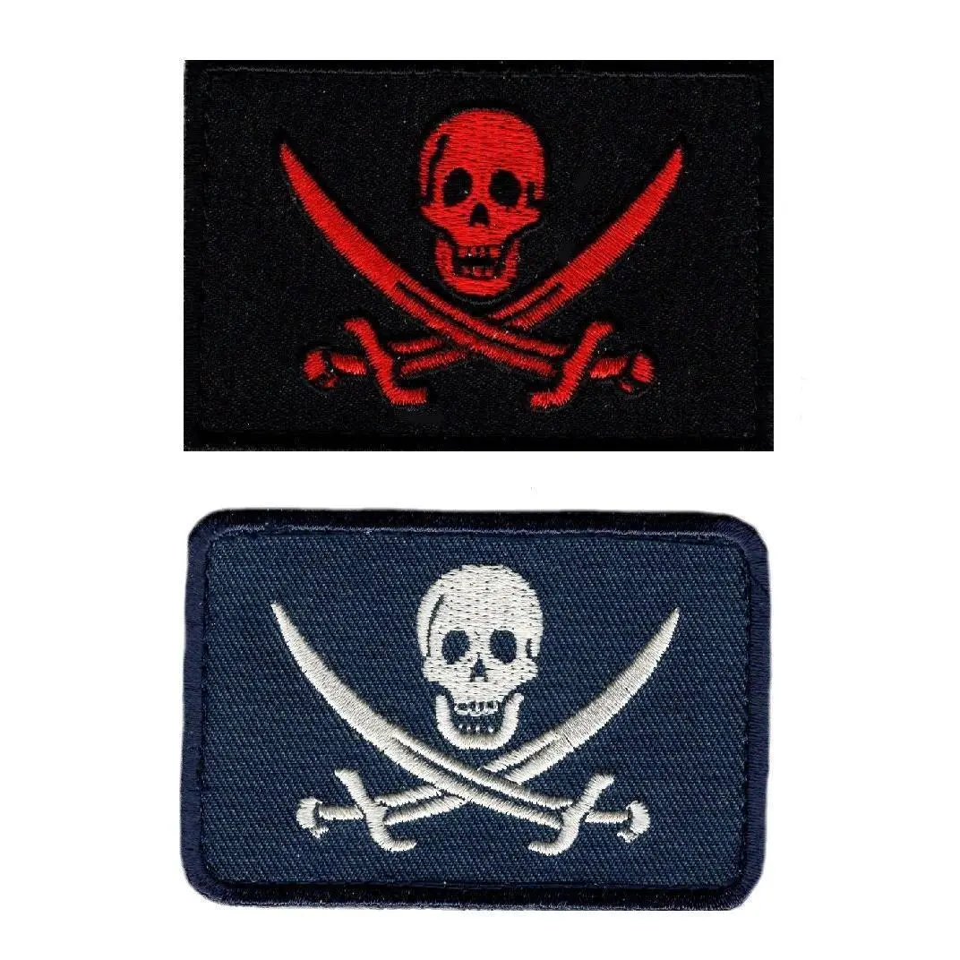 Jolly Roger Calico Jack Hook Patch (RED/Blue-Bundle)