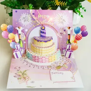 3D Pop Up Birthday Card Fireworks Music Lights，Musical Birthday Card with Lights，TikTok Viral Birthday Gift，Happy Birthday Pop Up Card，Cute Birthday Gift Card for Wife Husband，LED Light Musical Birthday Pop Up Card，Birthday Surprise Card for Daughter Son