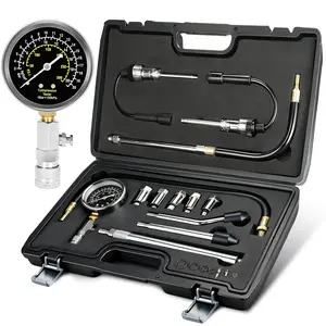 13pcs Compression Tester with Spark Plug Tester - 300PSI Engine Cylinder Compression Gauge Automotive Tool
