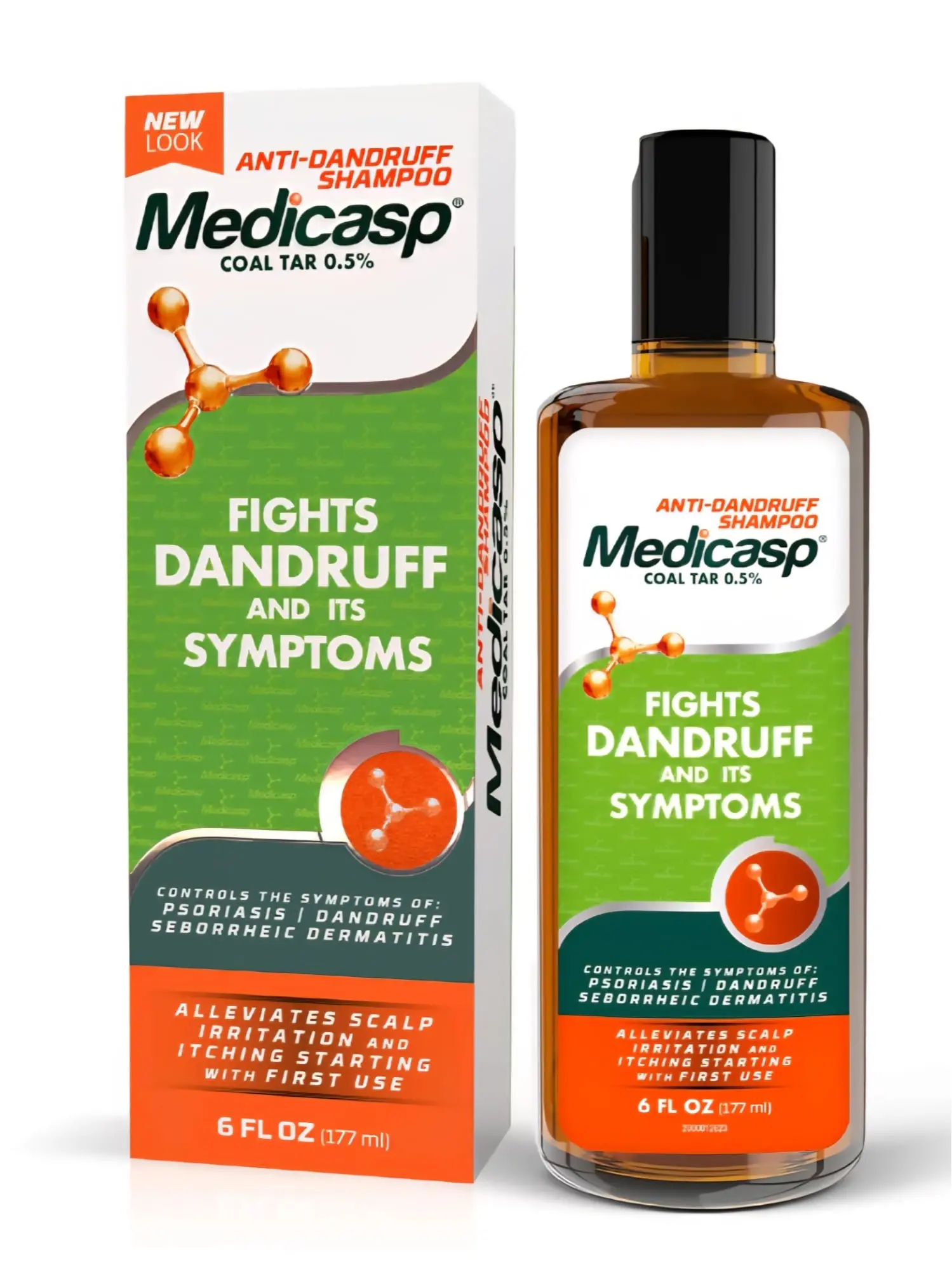 Medicasp Coal Tar Gel Dandruff Shampoo. 1 Pack. To Treat Seborrheic Dermatitis Psoriasis. Conditioner Haircare Gentle