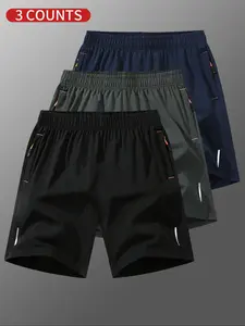 Men's Drawstring Quick Drying Breathable Pocket Shorts, Regular Fit Casual Comfy Shorts for Summer, Men's Bottoms for Daily Wear, Casual Fashionable Shorts