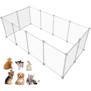 Pet Playpen Portable Small Animals Playpen, Customizable Shape & Height Pet Fence Yard Fence for Guinea Pigs, Bunny, Ferrets, Mice, Hamsters, Hedgehogs, Puppies, Turtles-12 Panels