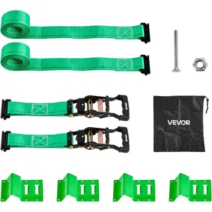VEVOR Ratchet Tie Down Straps Kit, 2x 120 Tire Straps, 5512 LBS Working Load, 11023 LBS Breaking Strength, Car Tie Down Straps with Snap Hooks for Passenger Car, Truck, Trailer, 4 - PackVEVOR Super Brand Day