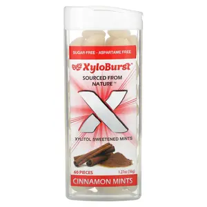 Xyloburst Xylitol Sweetened Mints, Cinnamon, 60 Pieces