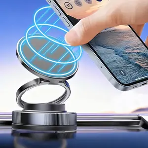Car Vacuum Strong Magnetic Phone Holder, Cell Phone Car Mount, Durable No Drop, Fits Suction Cup Stands, Metal Ring with Magnet Sheet, 360° Rotatable, Multi-Scene Use, Car Cellphone Mount