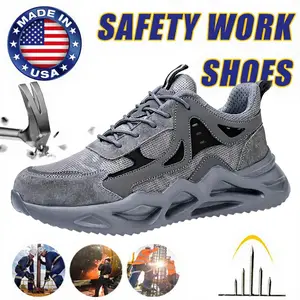 Slip-Resistant Steel Toe Safety Boots Featuring Puncture Proof Breathable Lightweight for All-Day Comfort