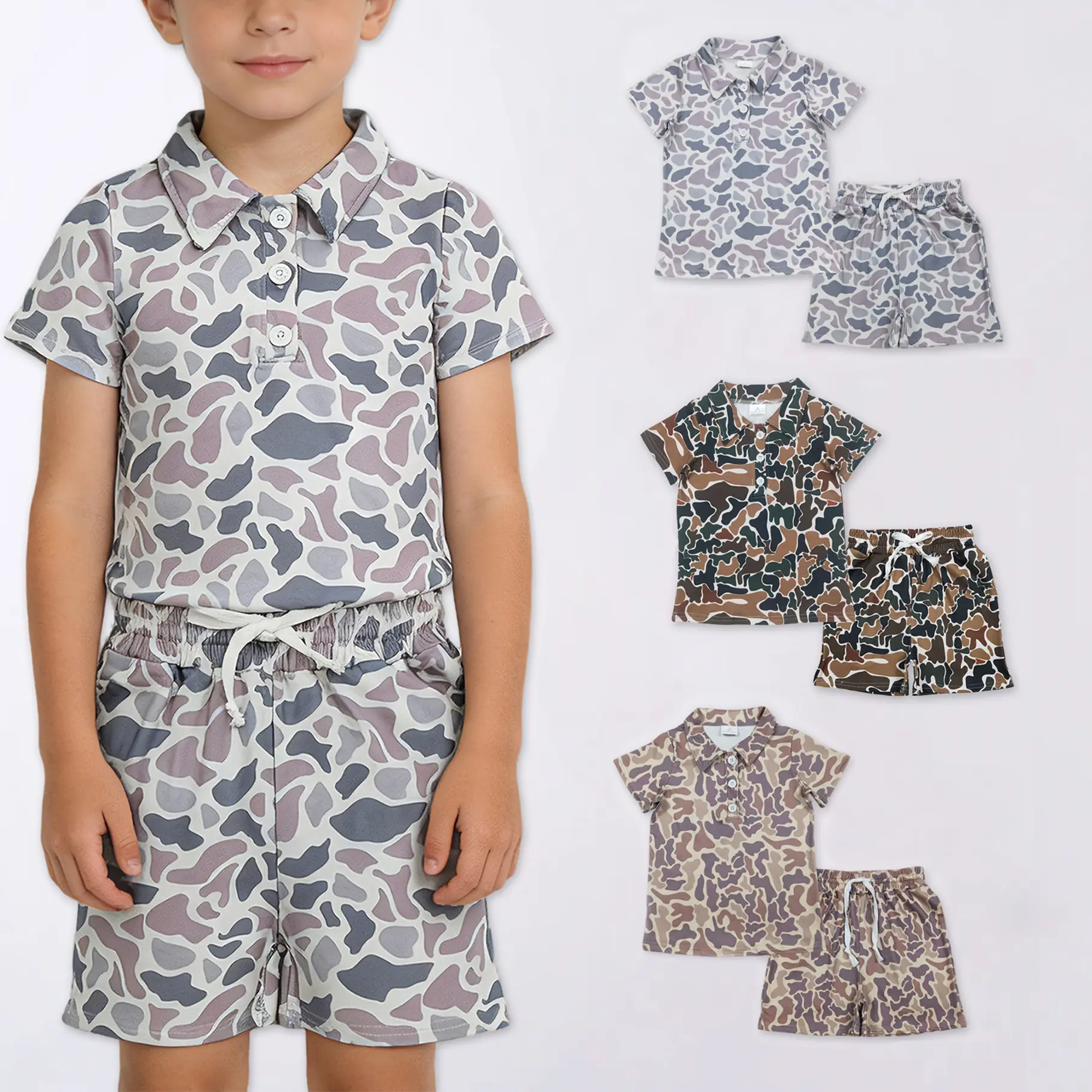 Boys' Toddler Summer Short-Sleeve Casual Matching Set, Kids' Fashion Combination Outfits & Clothes Set, Clothes Sets