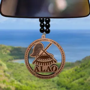 American Samoa Alao Ornament - 1/4 Inch Thick Wood Cherry Hickory Mahogany Unfinished 4-5 Inches Long Side Stylish Accessory