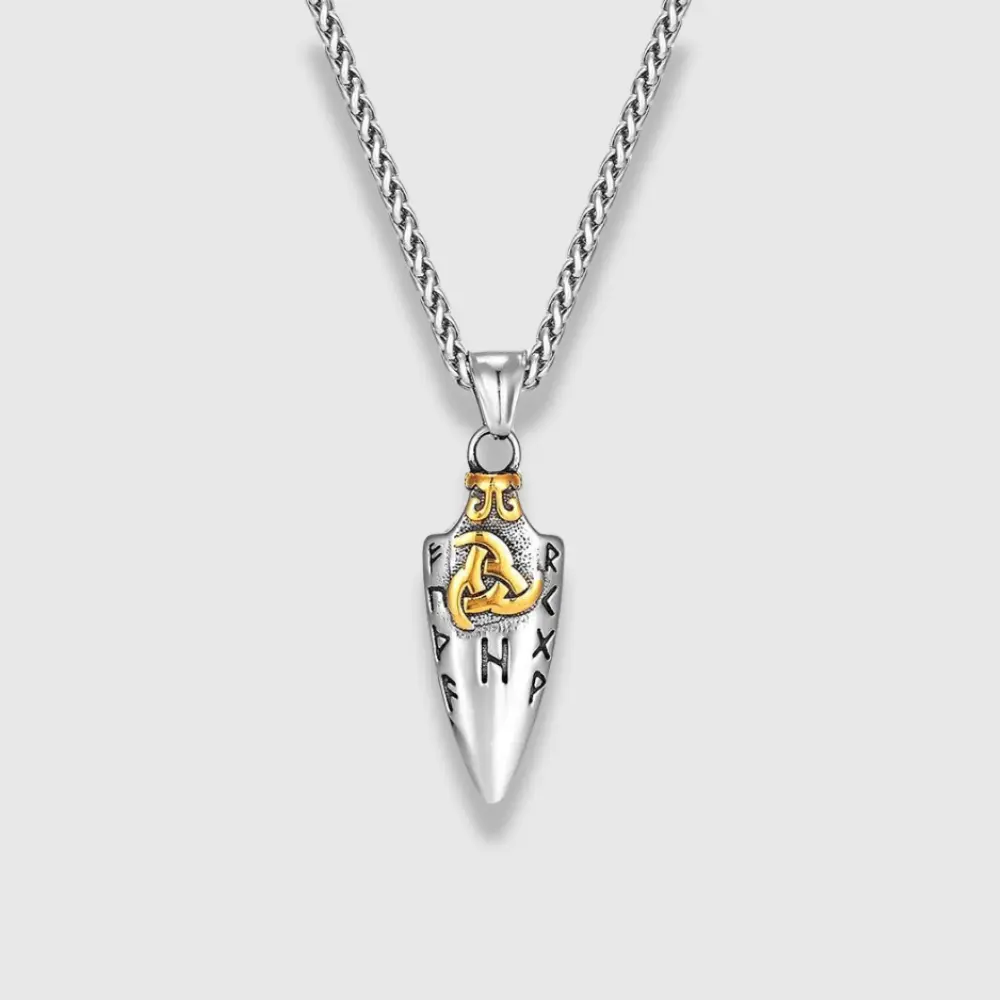 GUNGNIR ODIN SPEAR WITH NORSE RUNES PENDANT NECKLACE