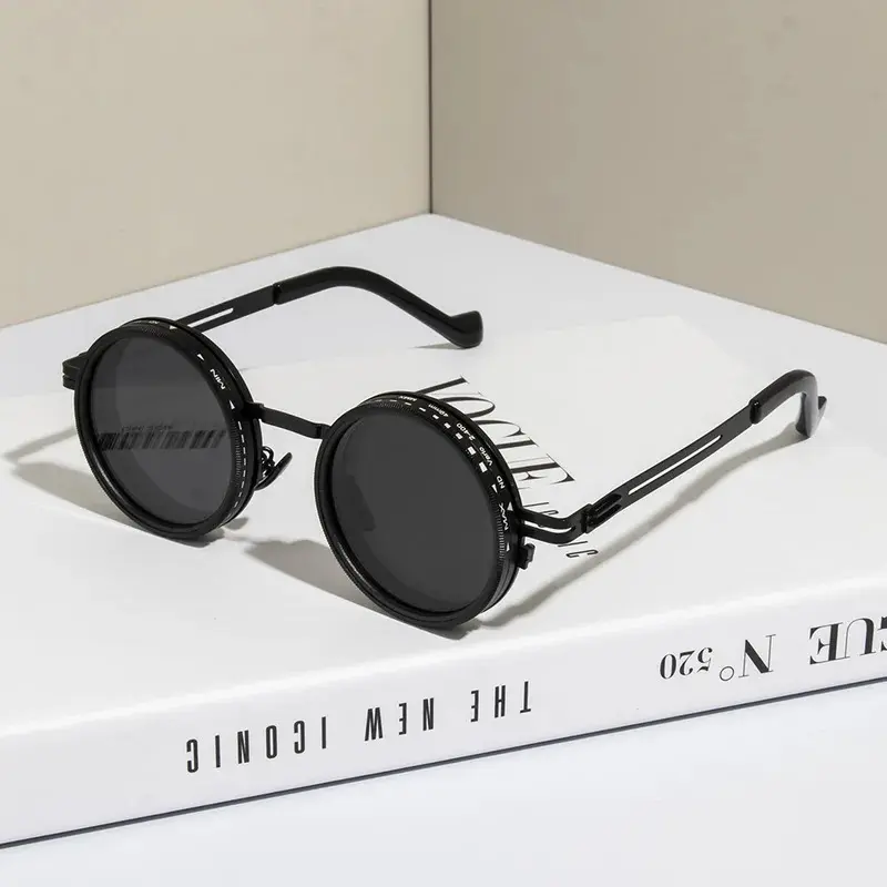 popular[SWS]Polarized Round Sunglasses ND9 Adjustable Dimming Sun Glasses Men Women Retro Punk Men's Fishing Eyeglasses Outdoor Shades UV400