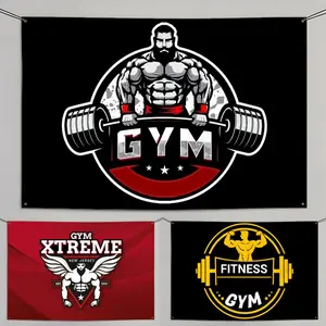PIKPAKA G-GYM Fitness Flags Turn Any Space Into a Party Instantly | Microfiber Festival Banner Indoor Outdoor Hanging Decor | For Bedroom Living Room Bar Garden Party