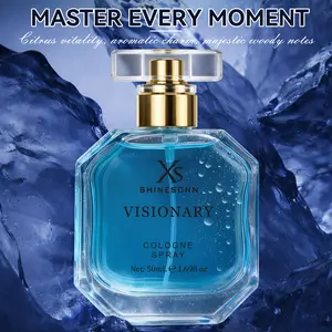 SHINESONN Blue Sky Cedar Spray Men's Perfume. The top notes are various fruity scents; The middle notes are bergamot, lavender, and rosemary; The base note is a fresh floral scent. 50mL (1.69 fl. oz).  Unique fragrance, showing the confident charm of men