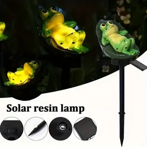 Solar Outdoor Frog Resin Lamp - Solar Light Outdoors, IP44 Waterproof LED Garden Ground-Insert Lawn Lamp, Animal Landscape Decor for Garden and Courtyard